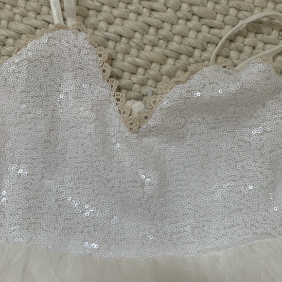 White Sequin Tulle Dress by Nicolette's Couture - Picture 4 of 4